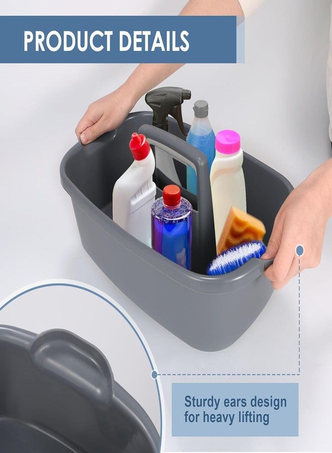 LEVGRY 1-Pack Large Gray Cleaning Caddy for Cleaning Supplies with Handle - Portable Plastic Tote Organizer for Shower, Bathroom, Kitchen, Under Sink Storage - Image 5